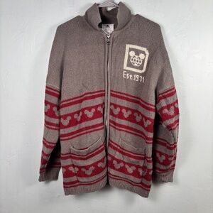 Disney Parks Walt Disney World Res and Gray Spirit Jersey Zip Up Sweater